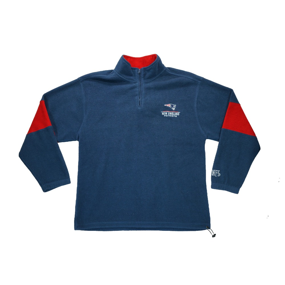New England Patriots 1/4 Zip Fleece‎ Game Day Pullover Men's XL Blue